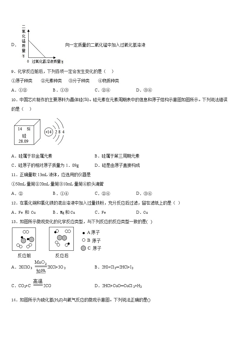 江苏省徐州市新城实验学校2023-2024学年化学九上期末达标检测模拟试题含答案03