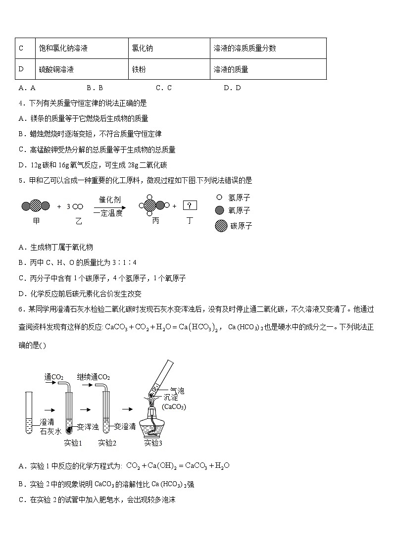 江苏省扬州市邗江实验2023-2024学年化学九年级第一学期期末考试模拟试题含答案第2页