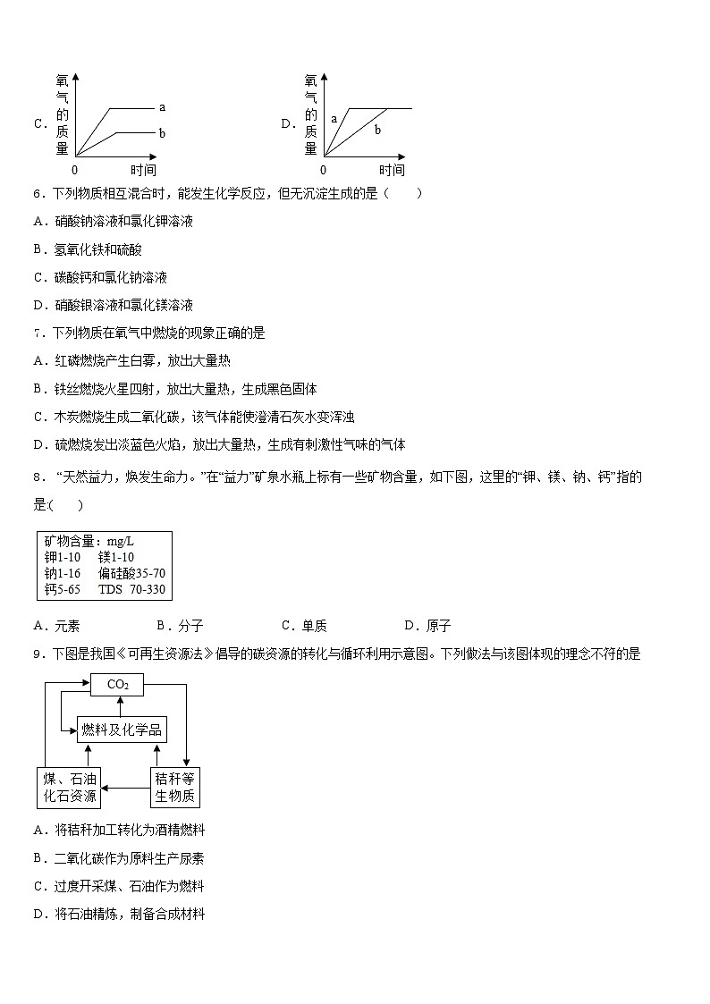 江苏省宜兴市新芳中学2023-2024学年九年级化学第一学期期末达标检测模拟试题含答案第2页