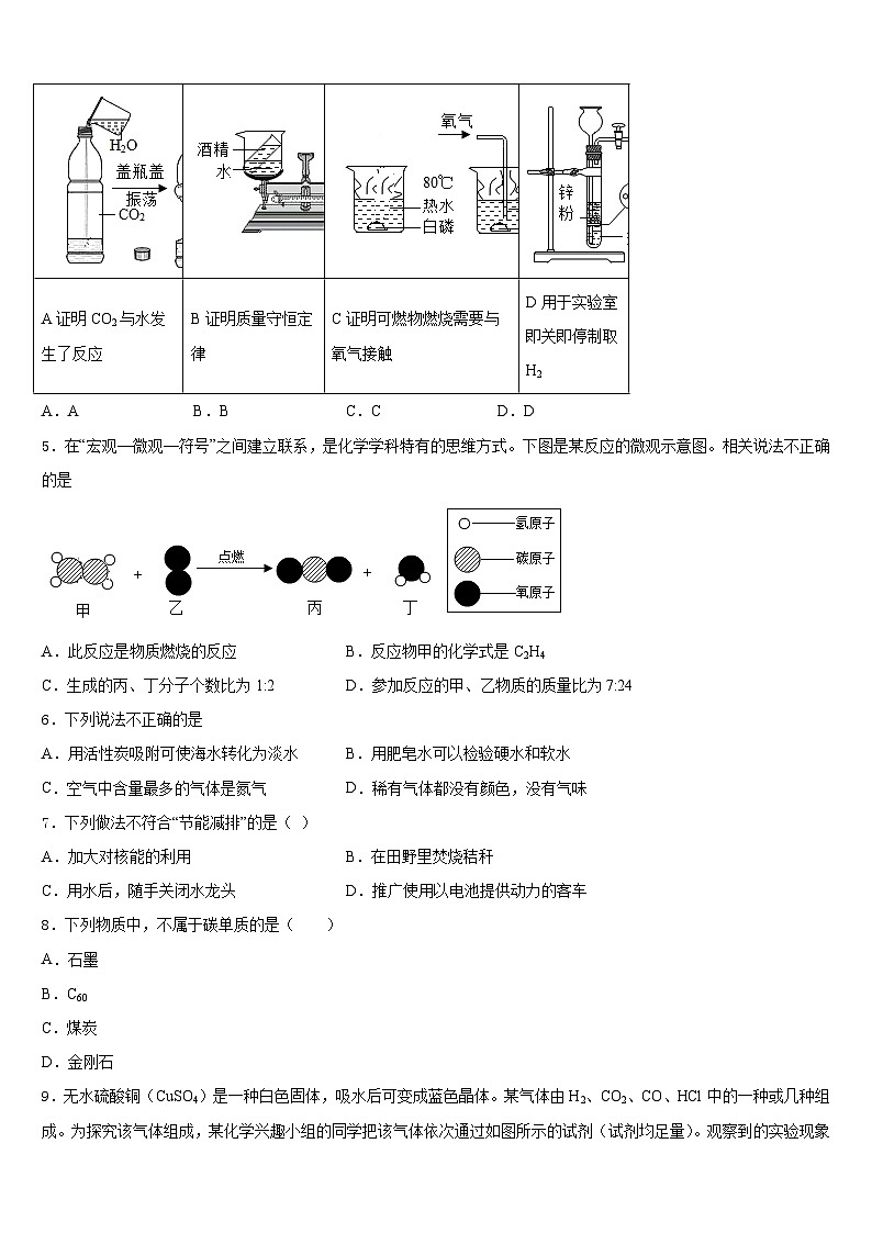 江苏省江苏省大丰市万盈初级中学2023-2024学年九上化学期末统考试题含答案02