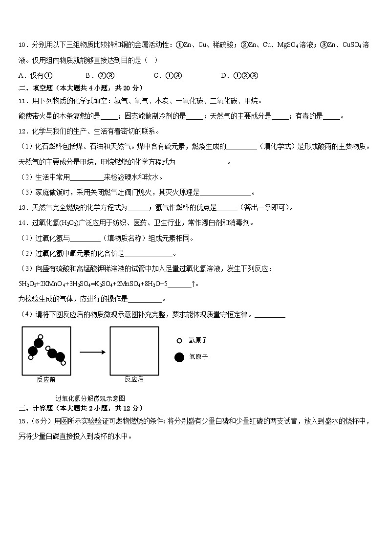 江苏省江阴市初级中学2023-2024学年九年级化学第一学期期末考试模拟试题含答案第3页