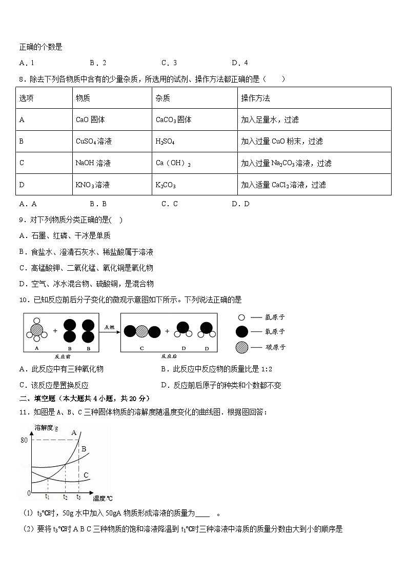 江苏省江阴市长泾片2023-2024学年化学九上期末检测试题含答案第3页