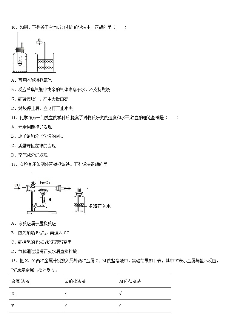 江苏省沛县2023-2024学年九上化学期末综合测试模拟试题含答案03
