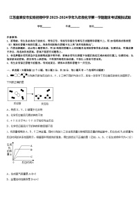 江苏省淮安市实验初级中学2023-2024学年九年级化学第一学期期末考试模拟试题含答案