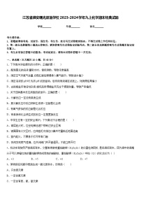 江苏省淮安曙光双语学校2023-2024学年九上化学期末经典试题含答案