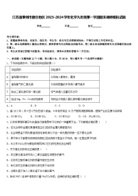 江苏省泰州市部分地区2023-2024学年化学九年级第一学期期末调研模拟试题含答案