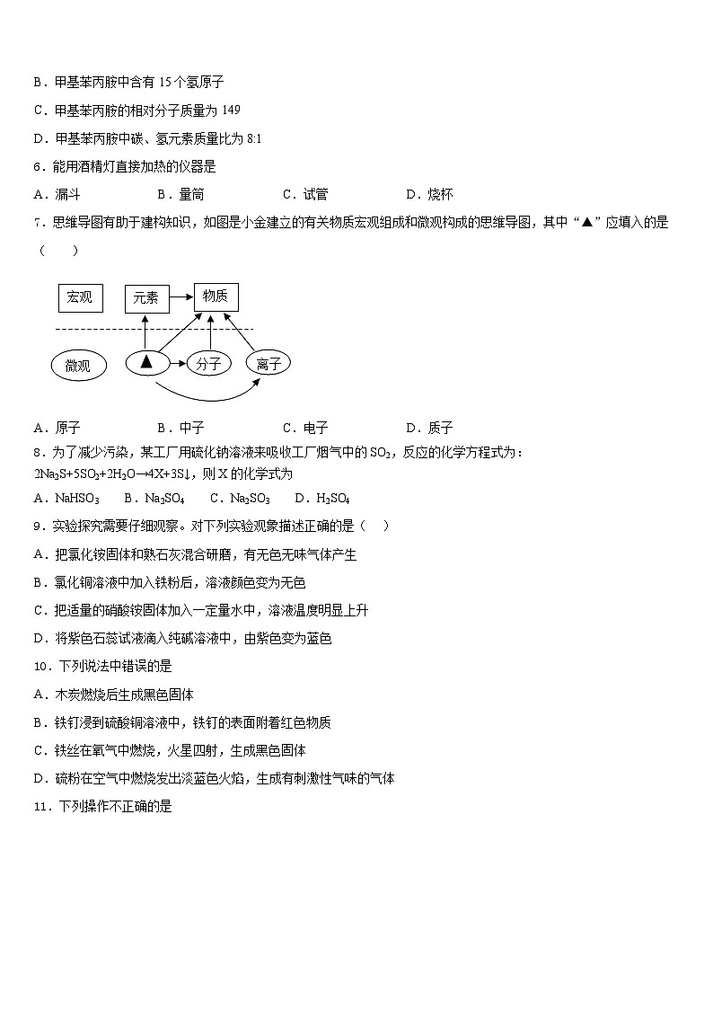 江苏省盐城市东台实验中学2023-2024学年化学九年级第一学期期末教学质量检测试题含答案第2页