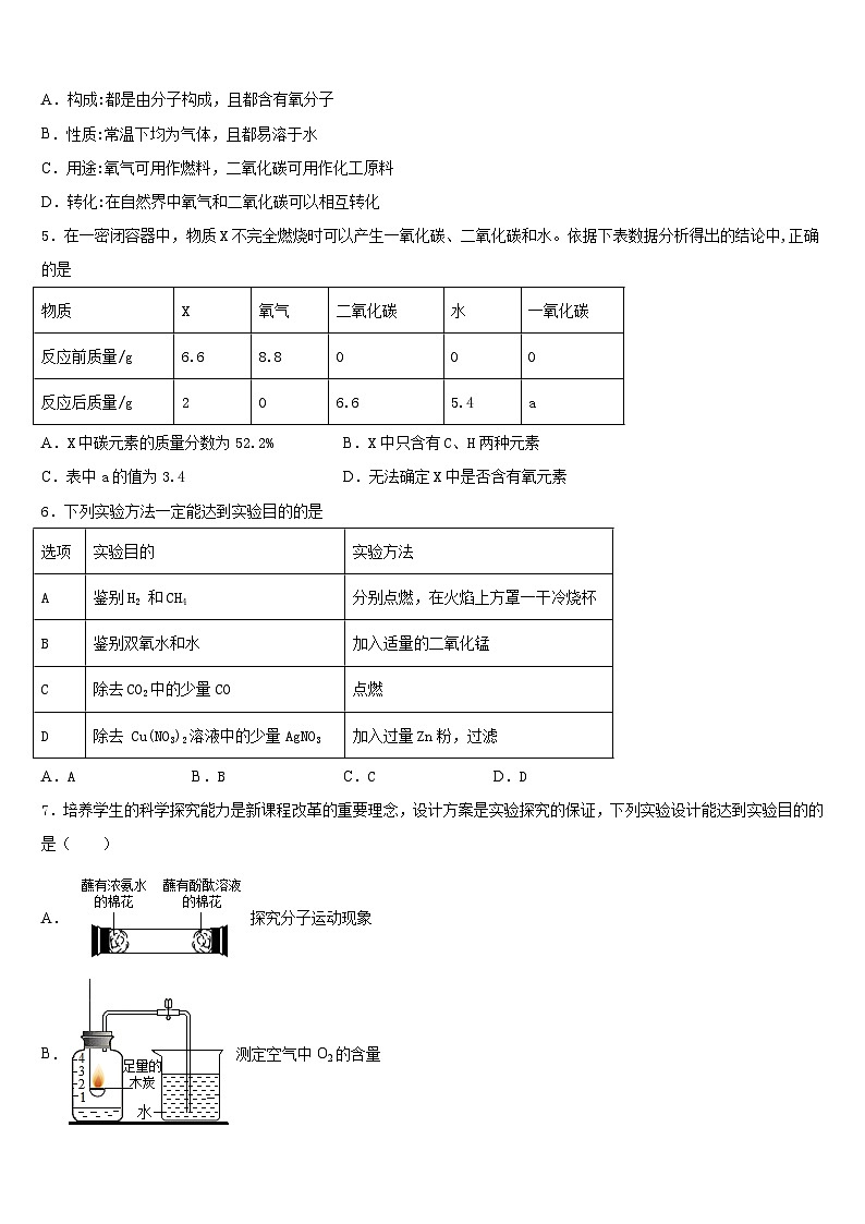 江苏省盐城市东台实验2023-2024学年九年级化学第一学期期末达标测试试题含答案第2页