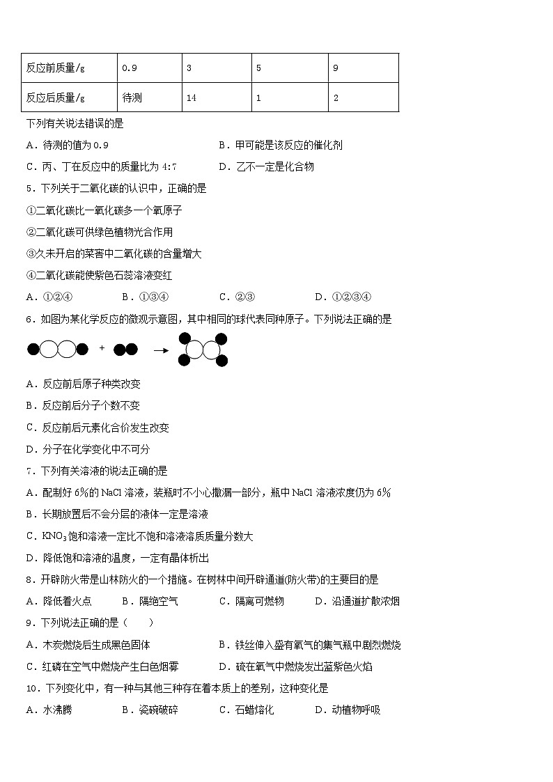 江苏省连云港东海县联考2023-2024学年化学九年级第一学期期末监测模拟试题含答案02