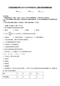 江苏省苏州地区学校2023-2024学年化学九上期末质量检测模拟试题含答案