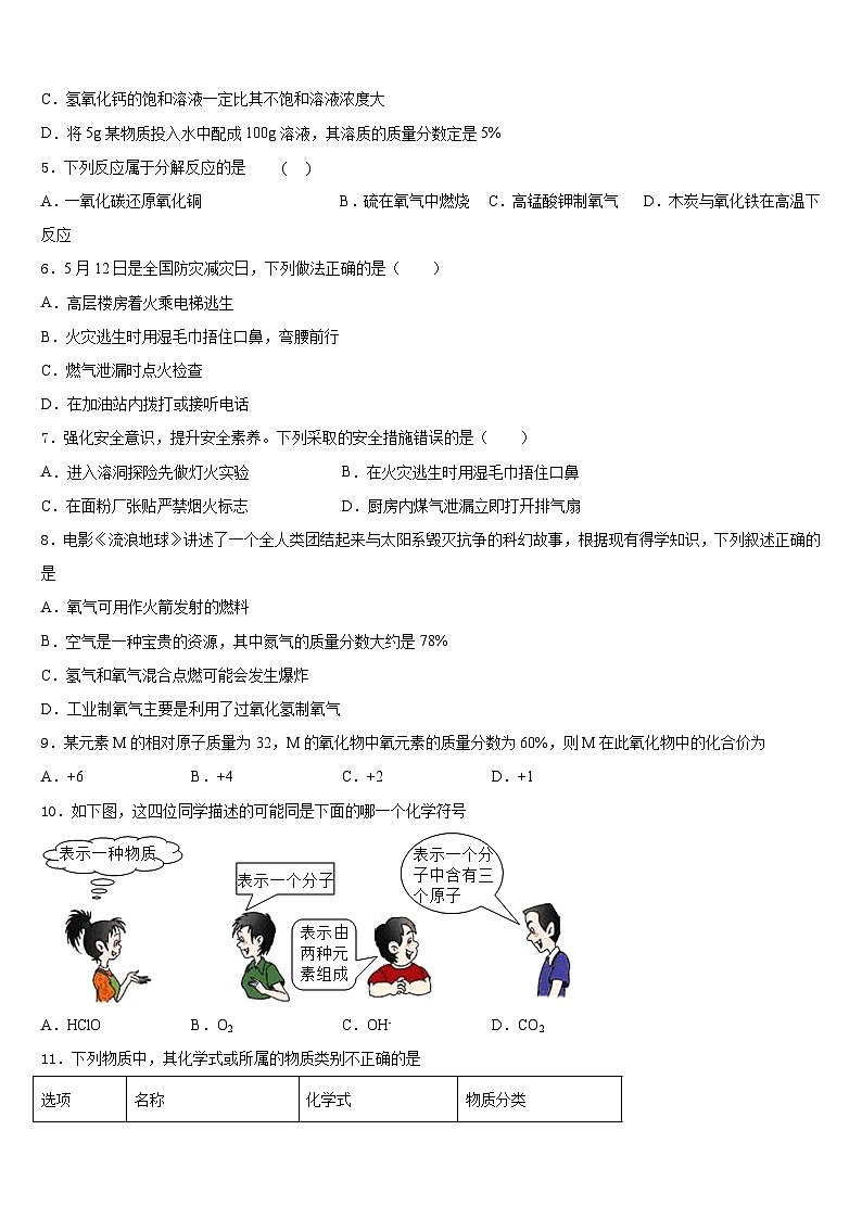 江苏省苏州工业园区第十中学2023-2024学年九年级化学第一学期期末质量跟踪监视模拟试题含答案第2页
