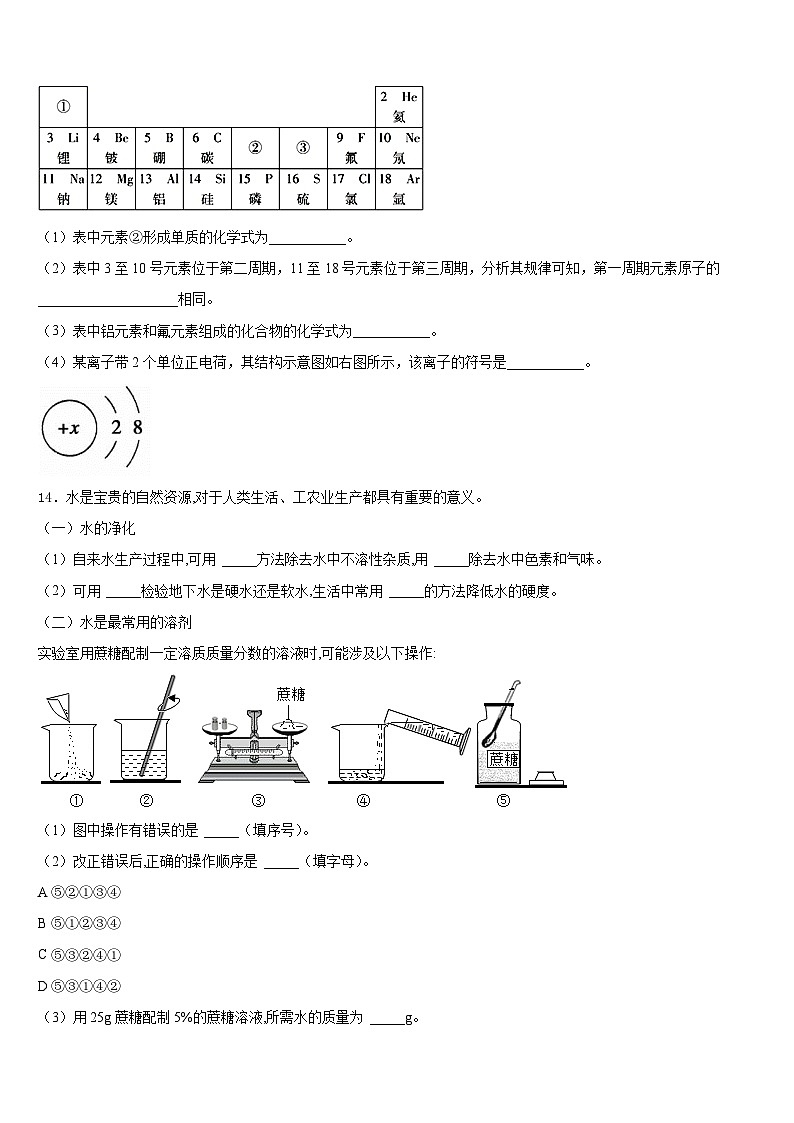 江苏省苏州市太仓市2023-2024学年九年级化学第一学期期末达标检测试题含答案第3页