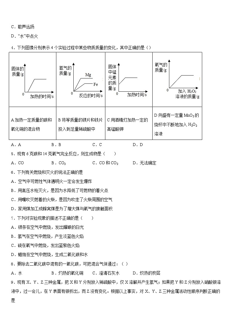 江苏省镇江市句容市2023-2024学年九上化学期末学业质量监测试题含答案02