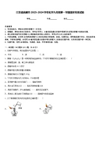 江苏省高邮市2023-2024学年化学九年级第一学期期末检测试题含答案