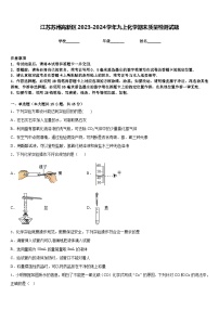 江苏苏州高新区2023-2024学年九上化学期末质量检测试题含答案