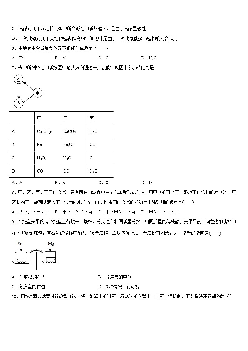 江西省抚州市2023-2024学年九年级化学第一学期期末综合测试模拟试题含答案第2页