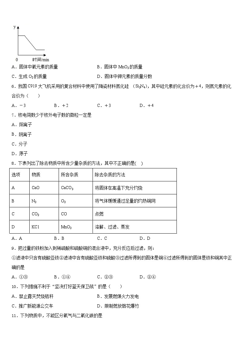 江西省上饶市上饶县2023-2024学年化学九上期末联考模拟试题含答案第2页