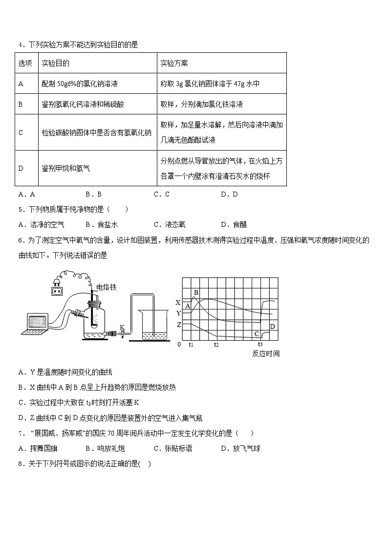 江西省景德镇市名校2023-2024学年化学九年级第一学期期末经典模拟试题含答案第2页