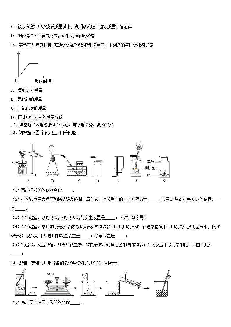 江西省宜春第九中学2023-2024学年化学九年级第一学期期末复习检测试题含答案第3页