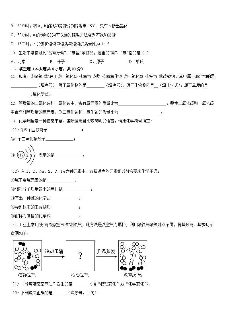 江西省南昌市名校2023-2024学年九上化学期末达标测试试题含答案第3页
