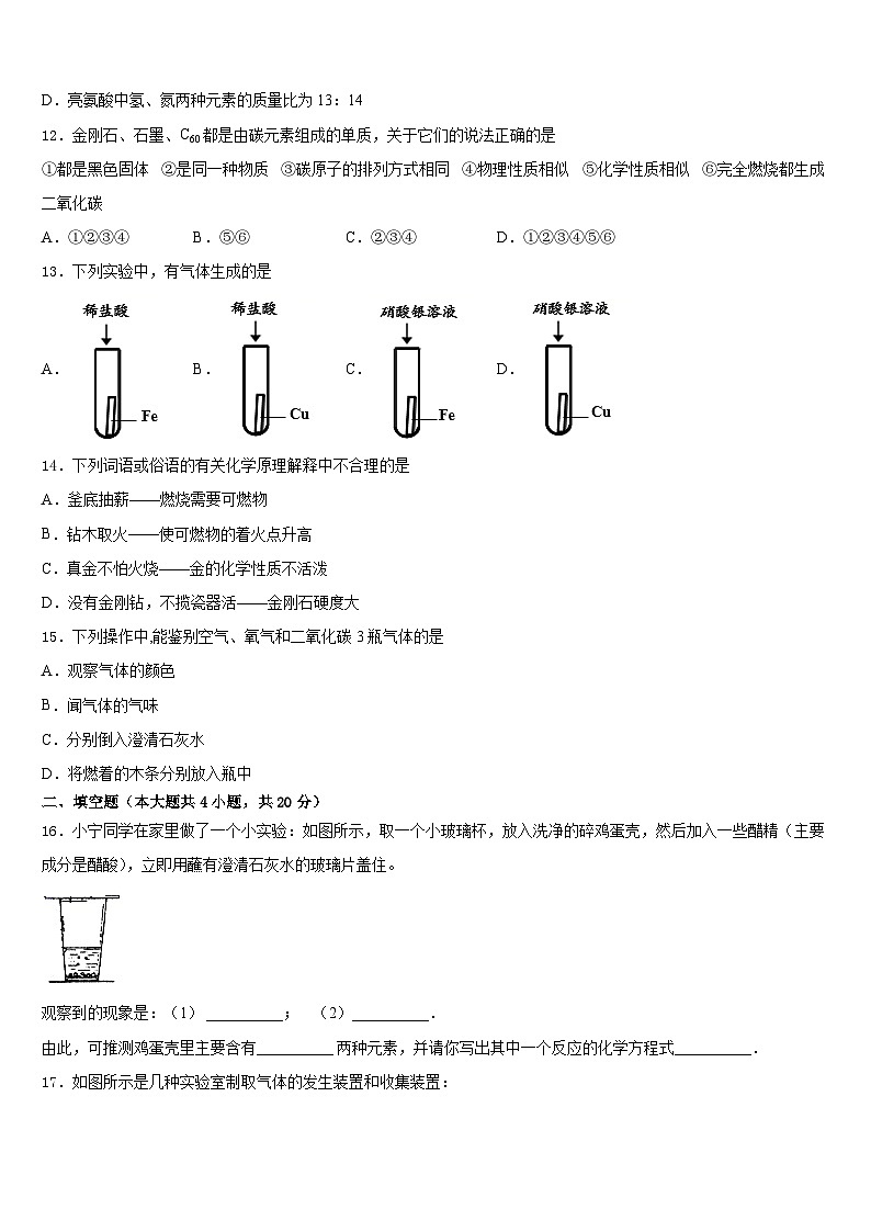 河北省定州市杨家庄初级中学2023-2024学年化学九上期末质量跟踪监视试题含答案第3页