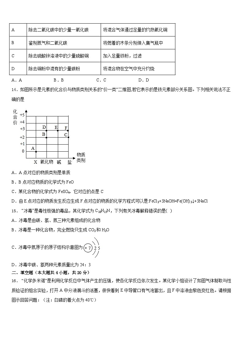 河北省唐山路北区七校联考2023-2024学年九年级化学第一学期期末检测试题含答案03