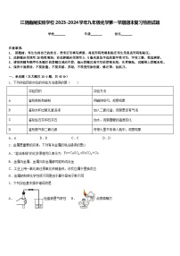 江阴南闸实验学校2023-2024学年九年级化学第一学期期末复习检测试题含答案