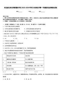 河北省石家庄创新国际学校2023-2024学年九年级化学第一学期期末监测模拟试题含答案