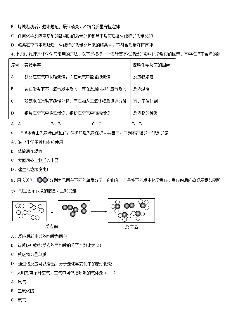 河北省石家庄第四十二中学2023-2024学年九年级化学第一学期期末监测试题含答案第2页