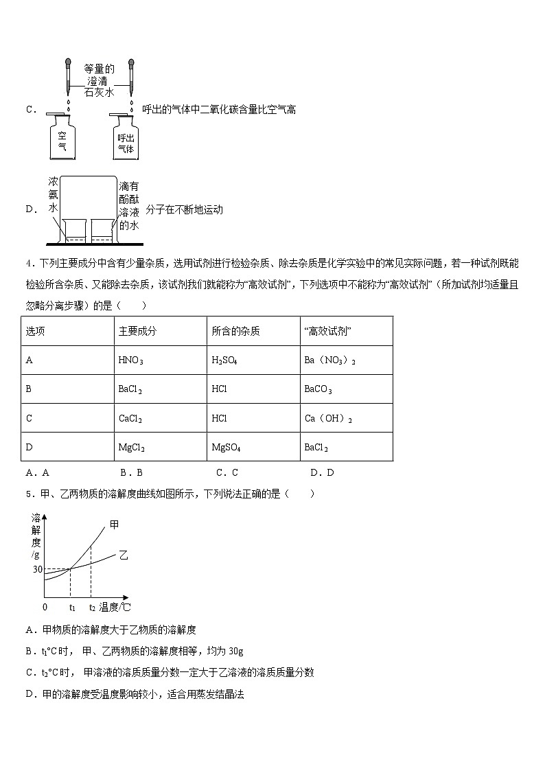 河北省邢台市英华集团初中部2023-2024学年化学九年级第一学期期末考试模拟试题含答案第2页