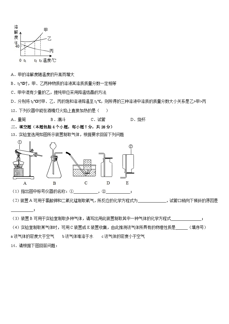 河北省枣强县2023-2024学年化学九年级第一学期期末预测试题含答案第3页