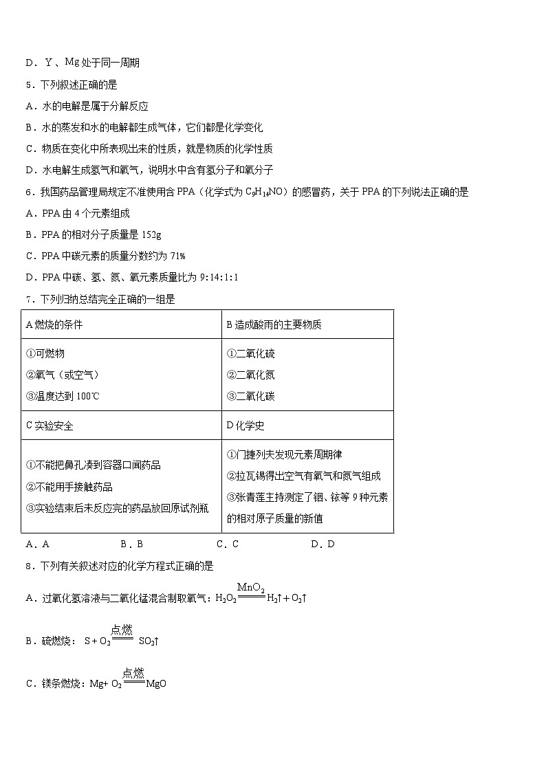 河北省石家庄市赵县2023-2024学年化学九上期末达标检测试题含答案第2页