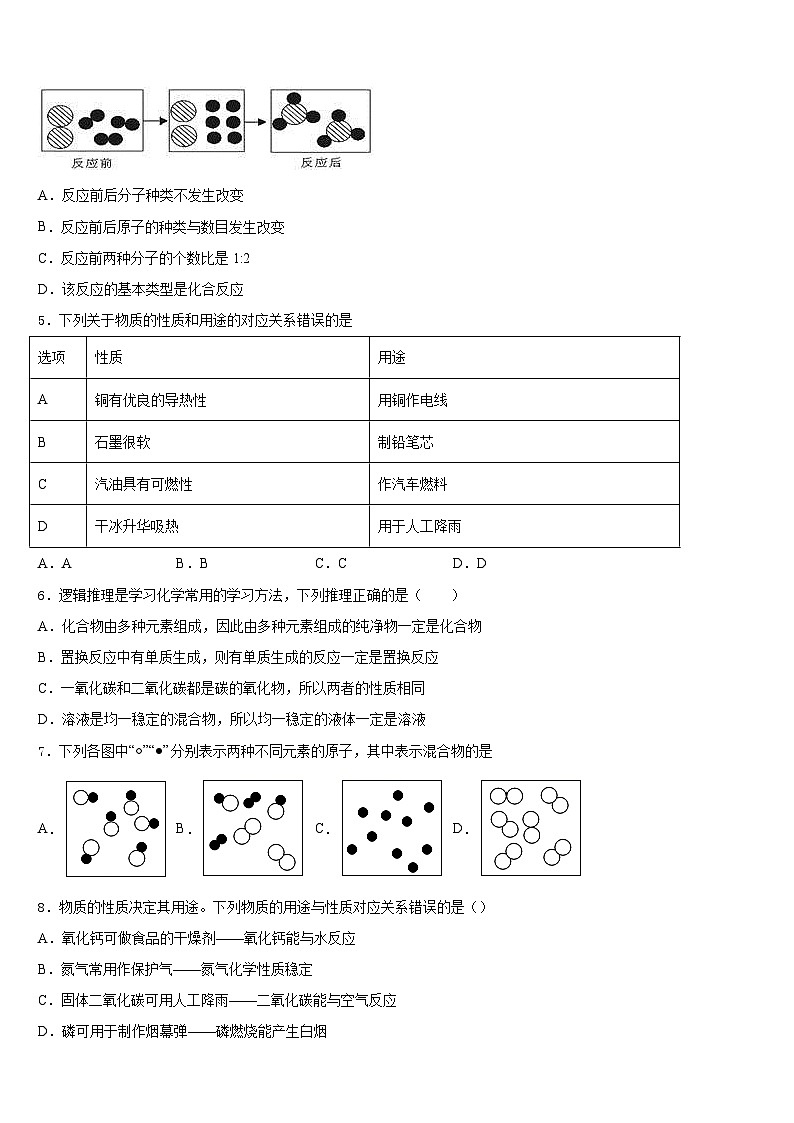 河北省重点中学2023-2024学年化学九上期末经典模拟试题含答案02