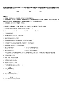 河南省南阳华龙中学2023-2024学年化学九年级第一学期期末教学质量检测模拟试题含答案