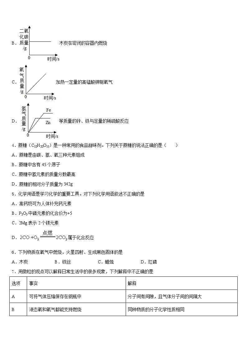 河南省周口市沈丘县2023-2024学年化学九年级第一学期期末预测试题含答案02