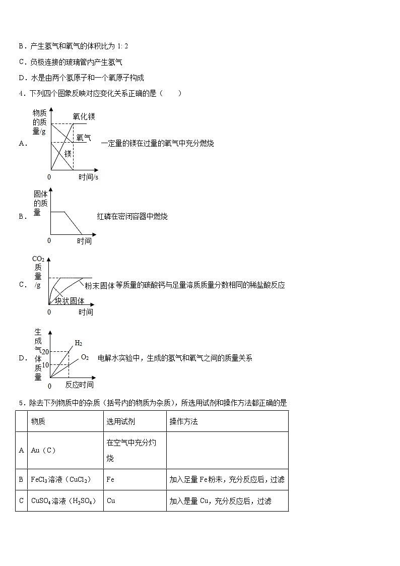 河南省周口市一中学2023-2024学年化学九上期末预测试题含答案第2页