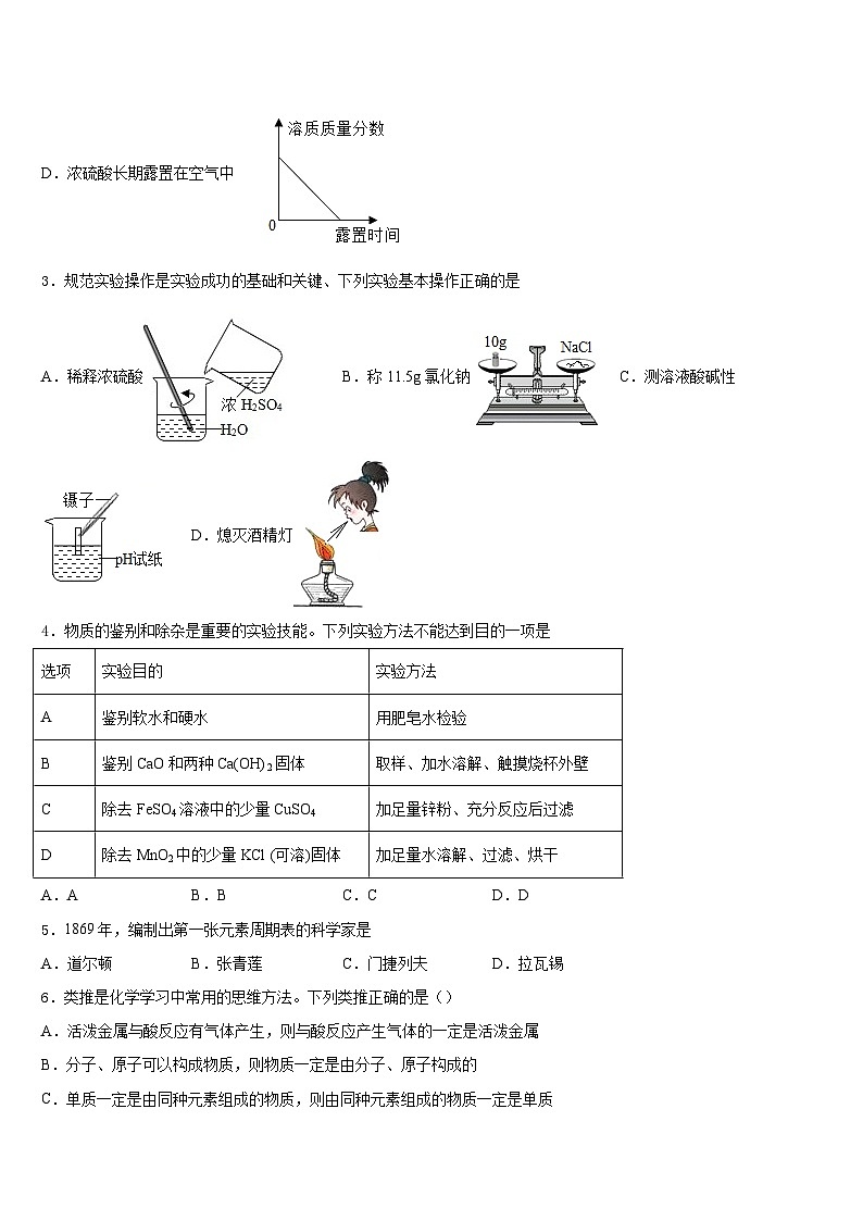 河南省林州市阜民中学2023-2024学年九年级化学第一学期期末教学质量检测模拟试题含答案第2页