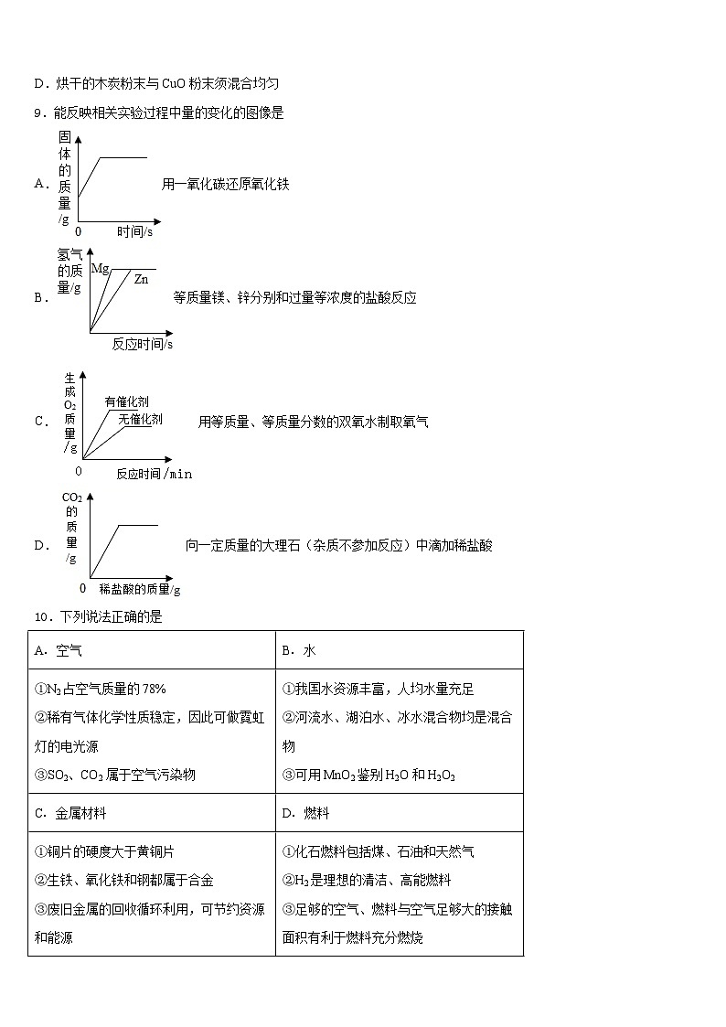 河南省郑州市郑州外国语2023-2024学年化学九上期末监测试题含答案第3页