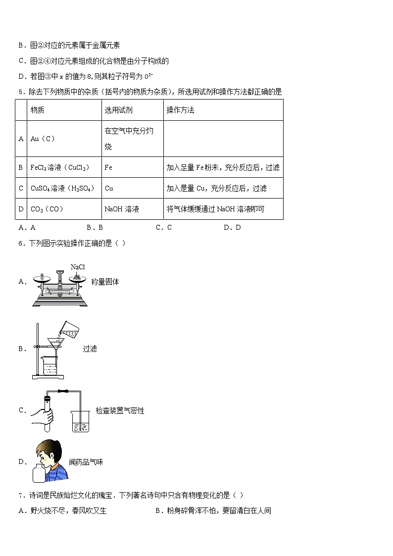 河南省鹿邑县联考2023-2024学年化学九年级第一学期期末联考模拟试题含答案02