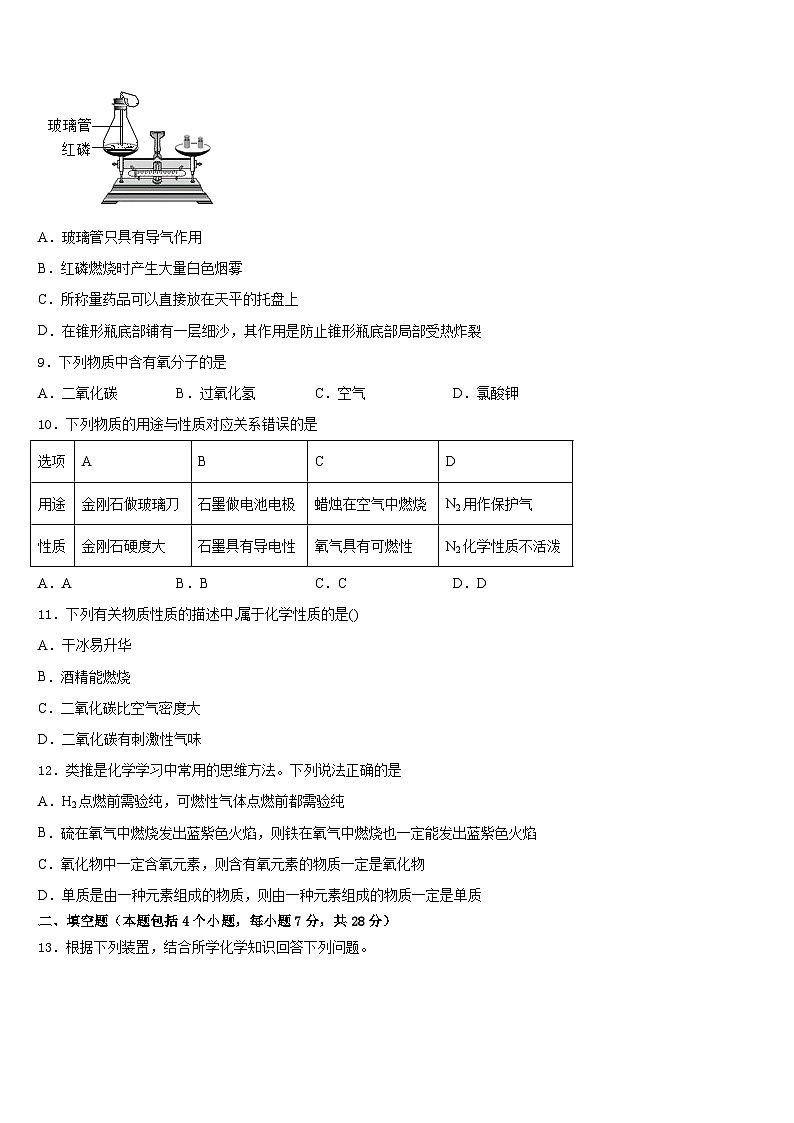 河南省驻马店市遂平县第一初级中学2023-2024学年九上化学期末联考试题含答案第3页