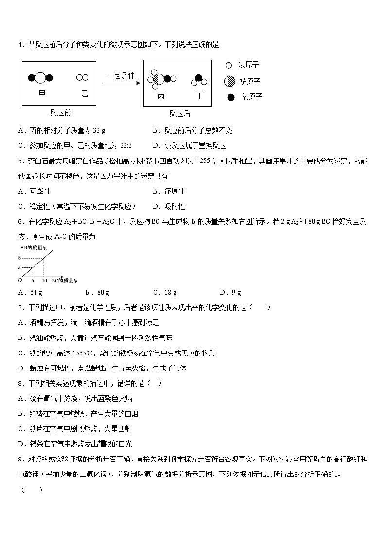 浙江杭州拱墅区锦绣育才2023-2024学年九上化学期末达标检测试题含答案02