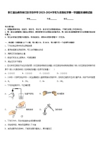 浙江省台州市椒江区书生中学2023-2024学年九年级化学第一学期期末调研试题含答案