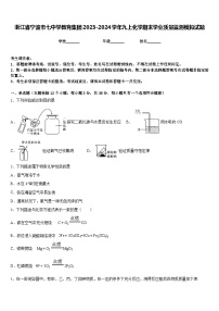 浙江省宁波市七中学教育集团2023-2024学年九上化学期末学业质量监测模拟试题含答案