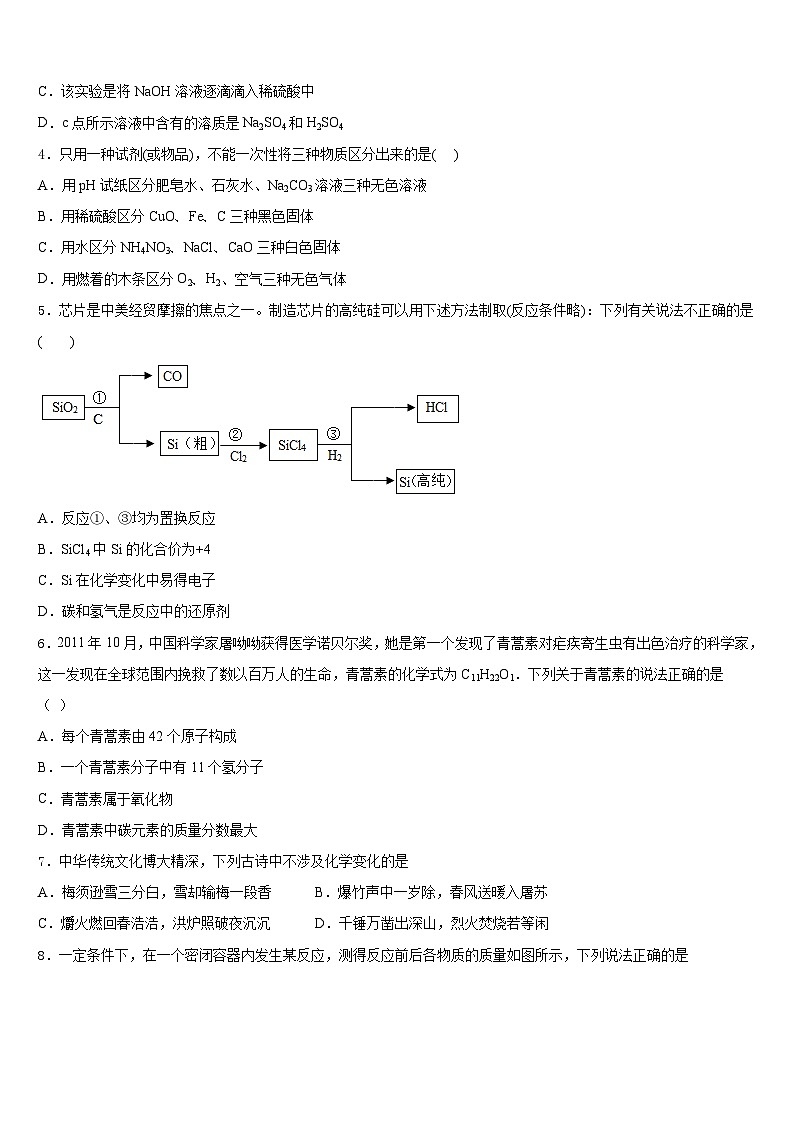 浙江省湖州市德清县2023-2024学年九上化学期末调研试题含答案第2页