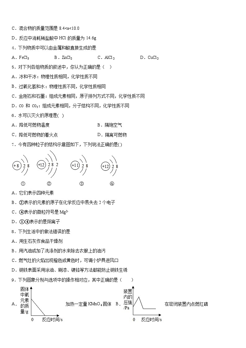 浙江省金华市东阳市东阳中学2023-2024学年九上化学期末学业质量监测模拟试题含答案第2页