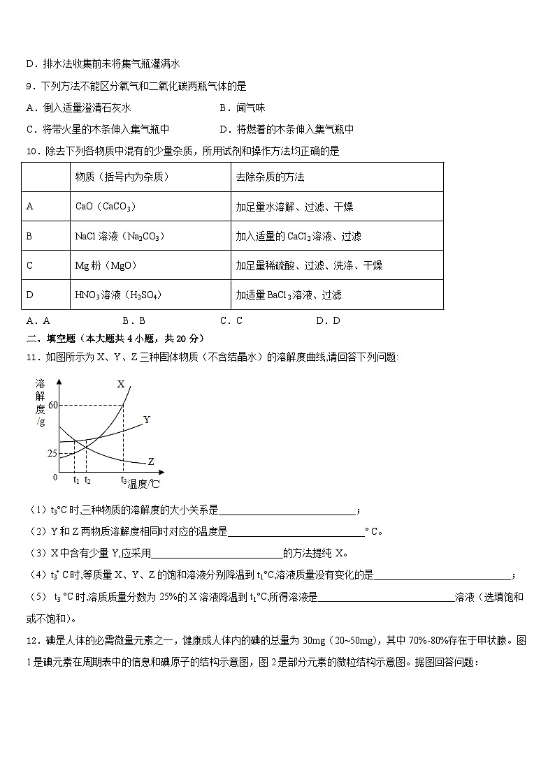 浙江省衢州市名校2023-2024学年化学九上期末教学质量检测模拟试题含答案第3页
