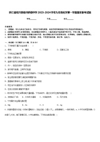 浙江省绍兴县杨汛桥镇中学2023-2024学年九年级化学第一学期期末联考试题含答案