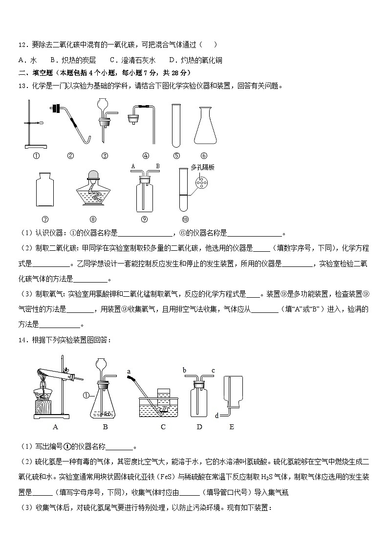 海南省琼中学黎族苗族自治县2023-2024学年九上化学期末复习检测试题含答案第3页