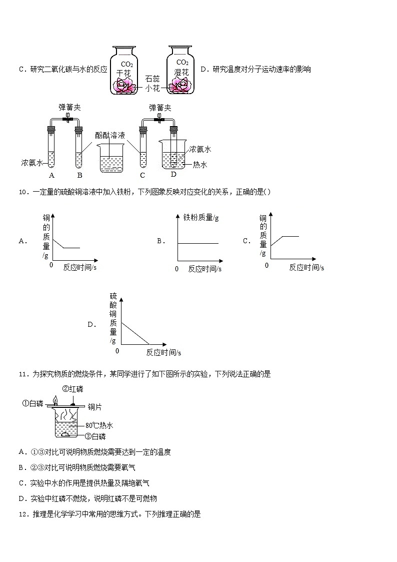 四川省泸州市高中学阶段学校2023-2024学年九上化学期末综合测试模拟试题含答案第3页
