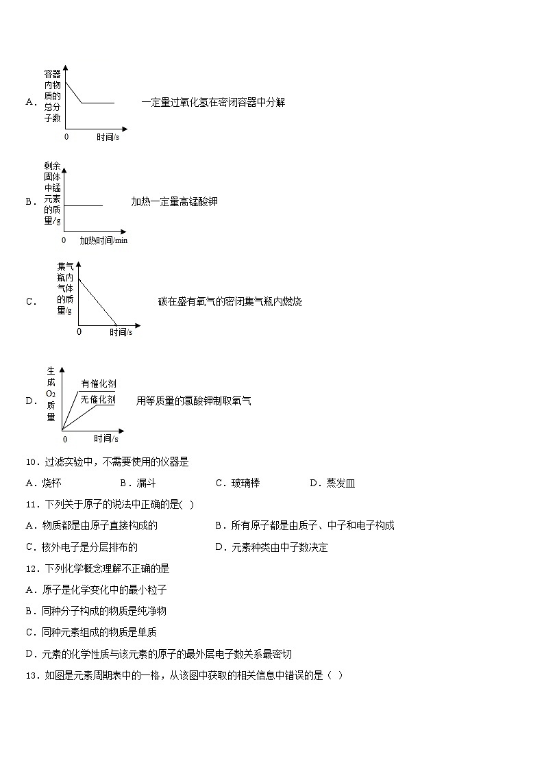 湖北省咸宁二中学2023-2024学年化学九上期末复习检测试题含答案第3页